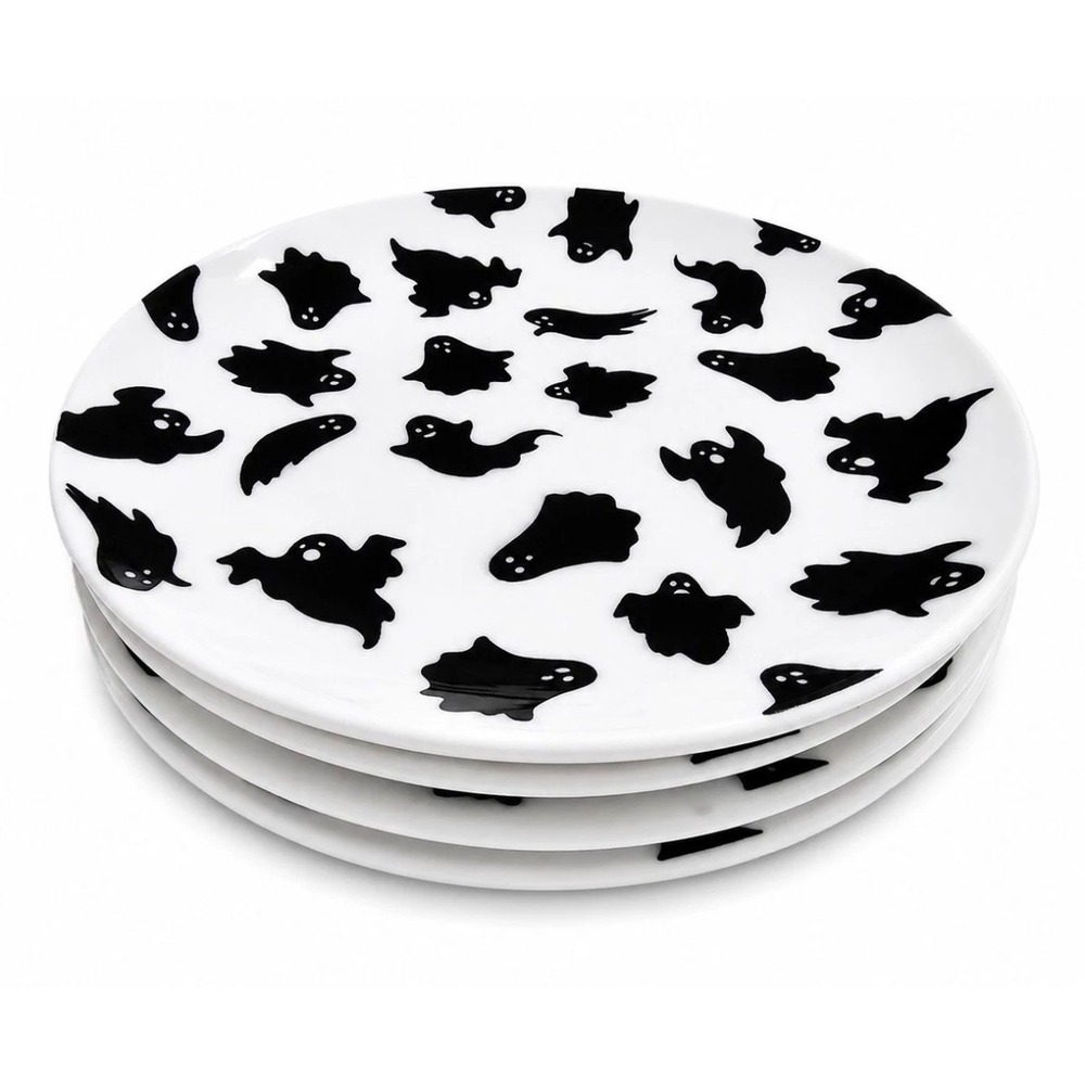 Royal Norfolk Ghosts Spooky Halloween Appetizer Dessert Plates 6.5" Set of 4 New